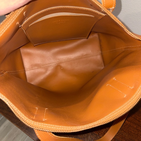 Mark & Graham Everyday Italian Leather Zipper Tote, Camel - Picture 7 of 11